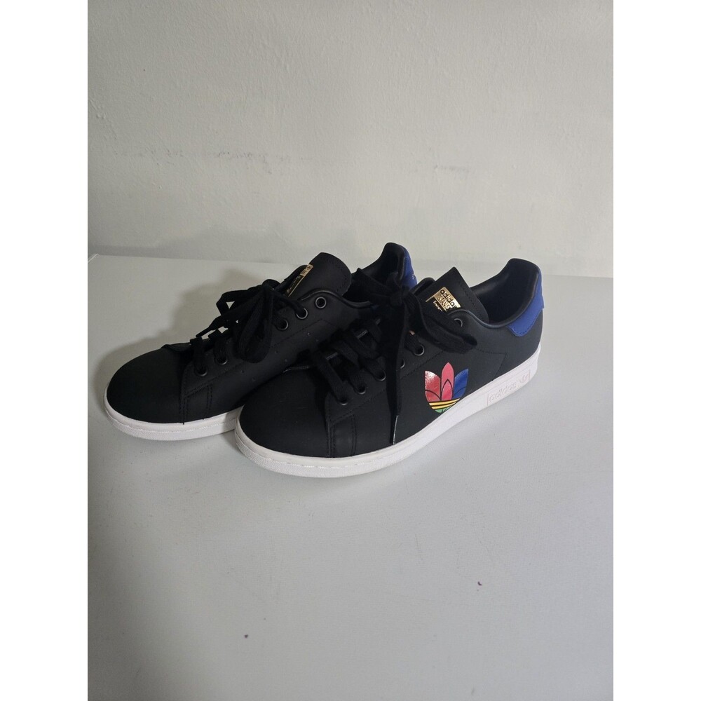 Adidas Stan Smith Colorful Trefoil Black Colorful Sneaker Shoes Women's Size 8.5